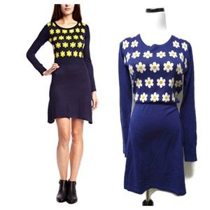 Yumi Original geo Daisy Long Sleeve Knitted Dress
